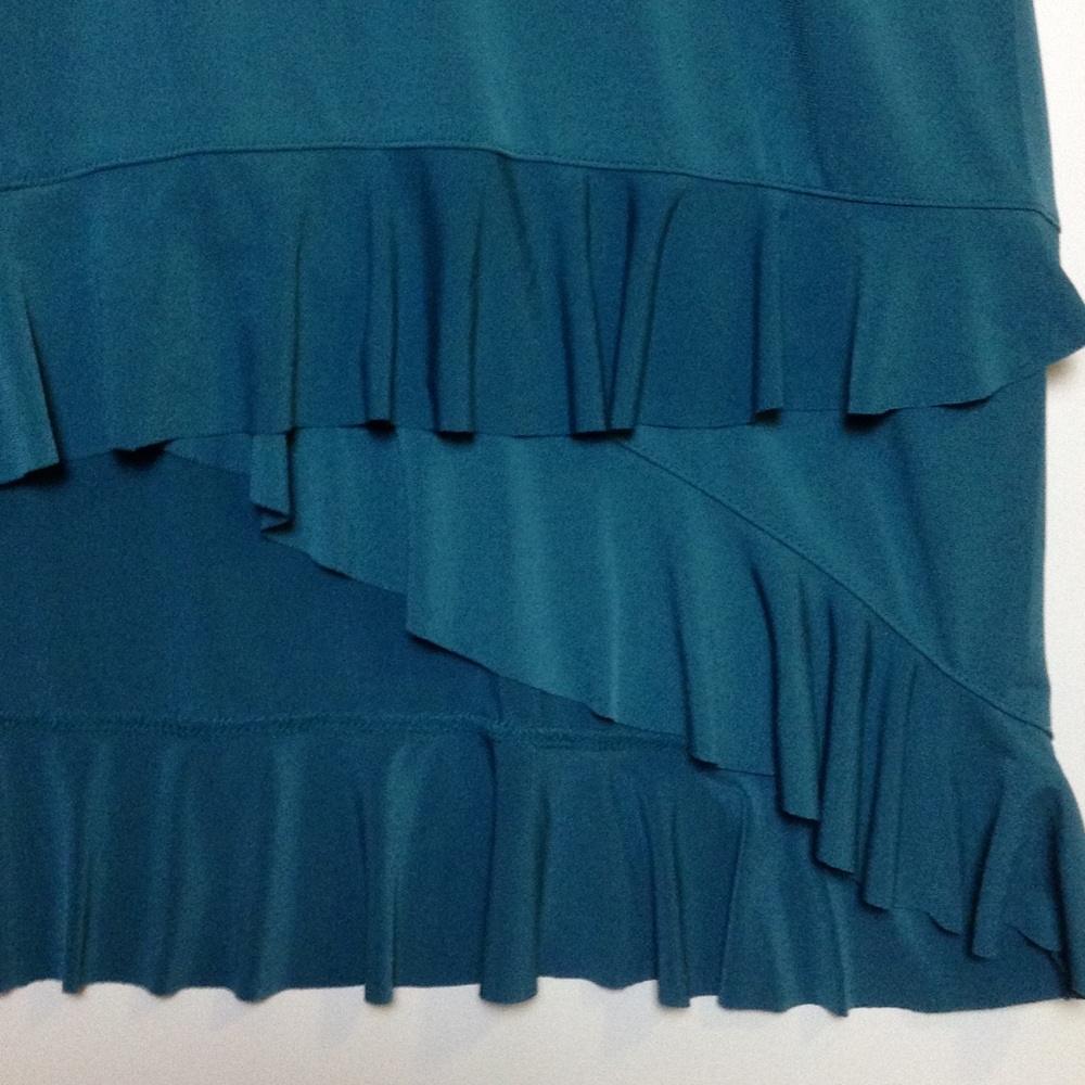 Turquoise High-Low Ruffle Tunic by Roaman's - Picture 5 of 5
